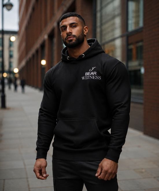 EYO Premium Embroidered Bear Witness Hoodie | Motivational Streetwear