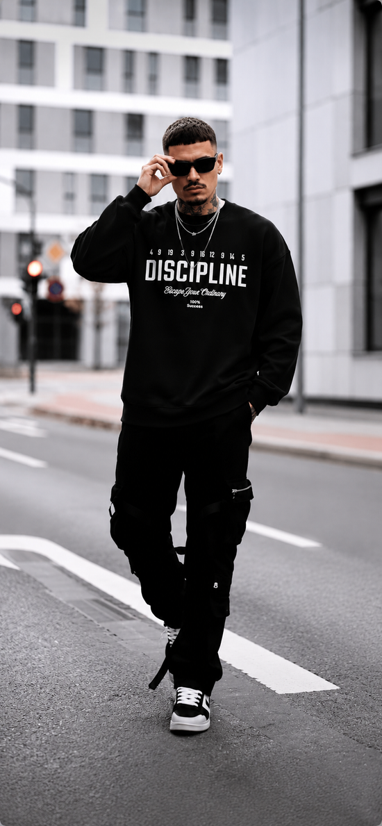 EYO Premium Embroidered "DISCIPLINE" Sweatshirt | Motivation & Mindset Streetwear